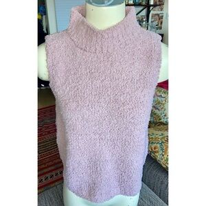 NWT $40 She + Sky Slvlss Light Mauve Knit Turtleneck, Sz M